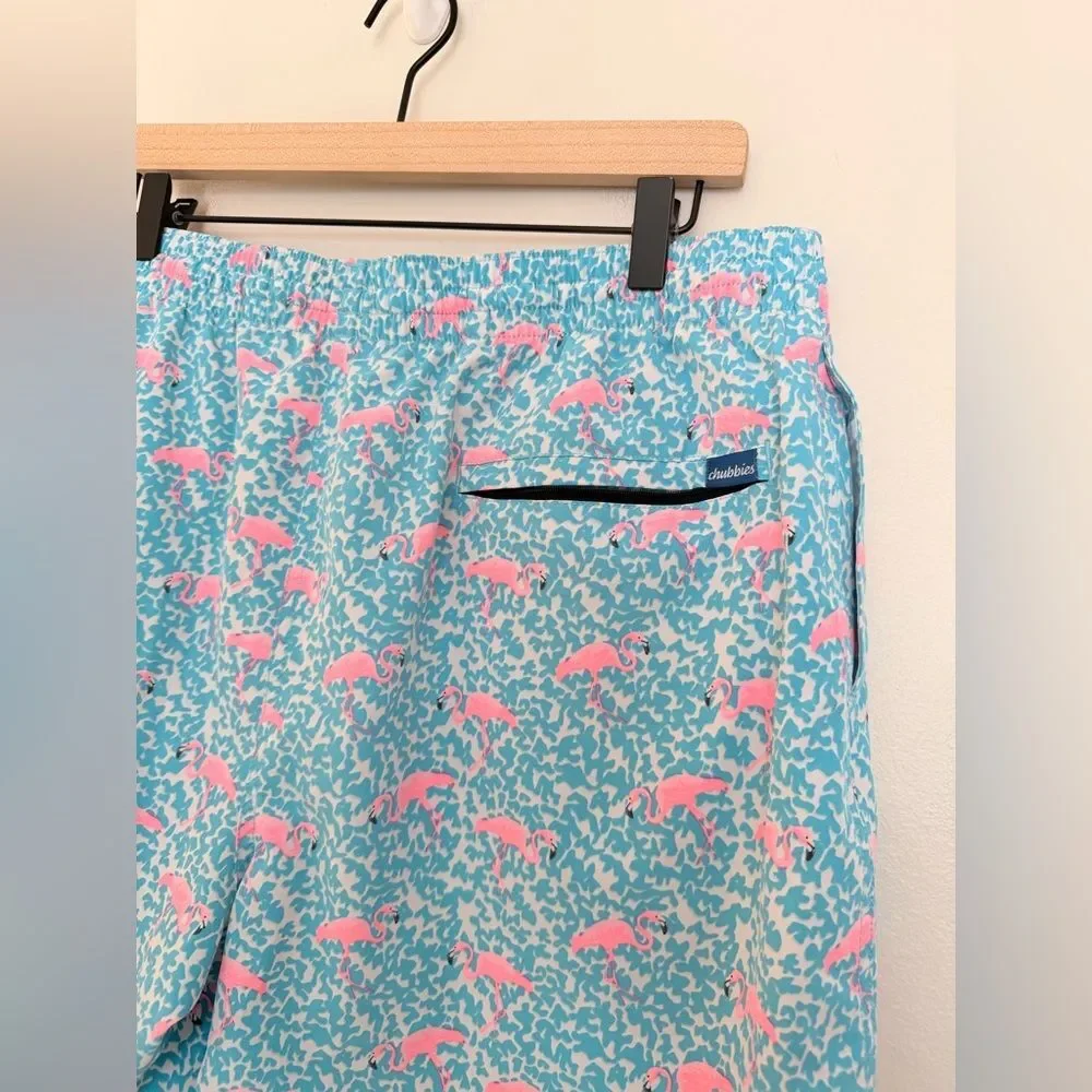 Chubbies The Domingos Are For Flamingos Lined Swim Trunks - Size 2XL